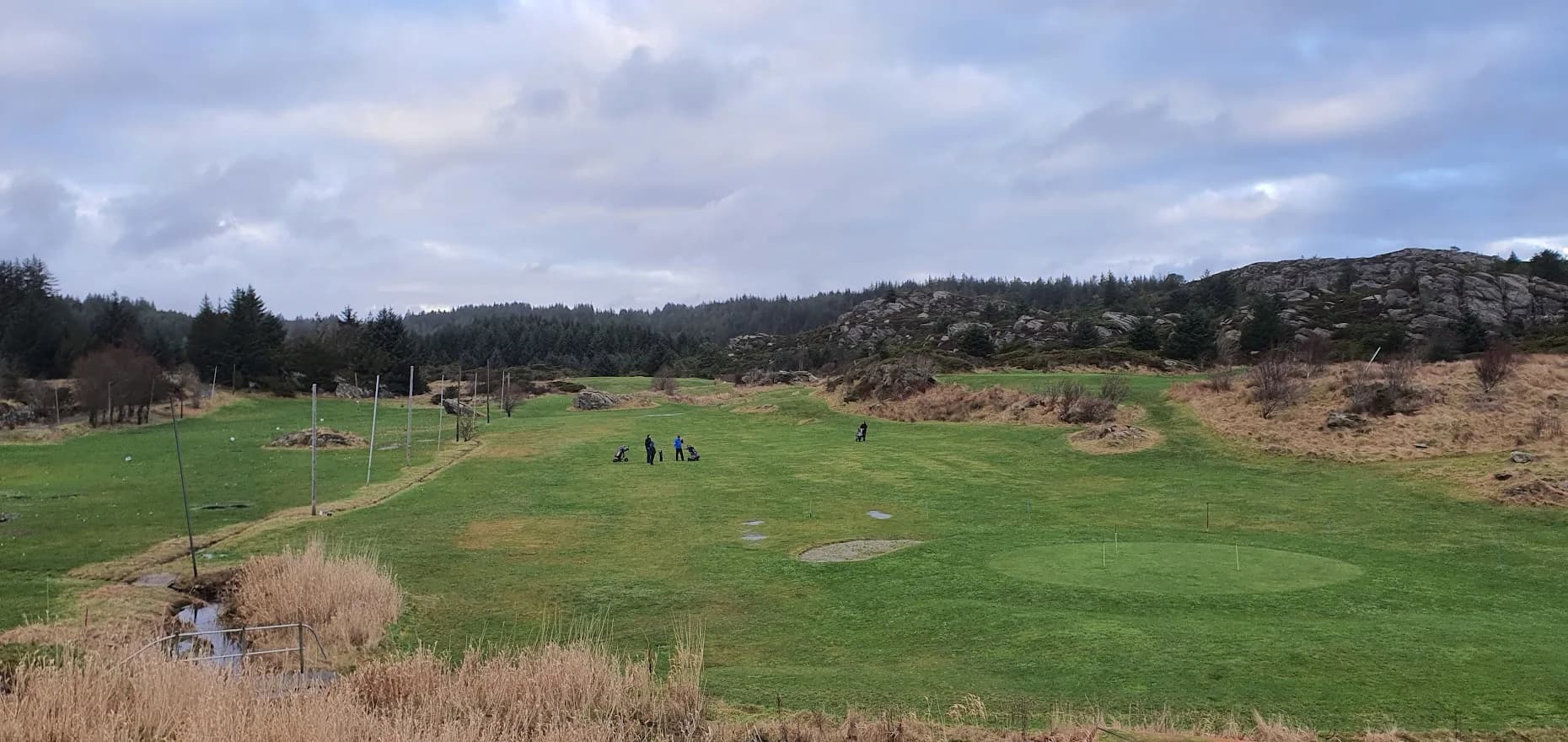 Golf course at Karmøy Golf Club in winter with coastal views