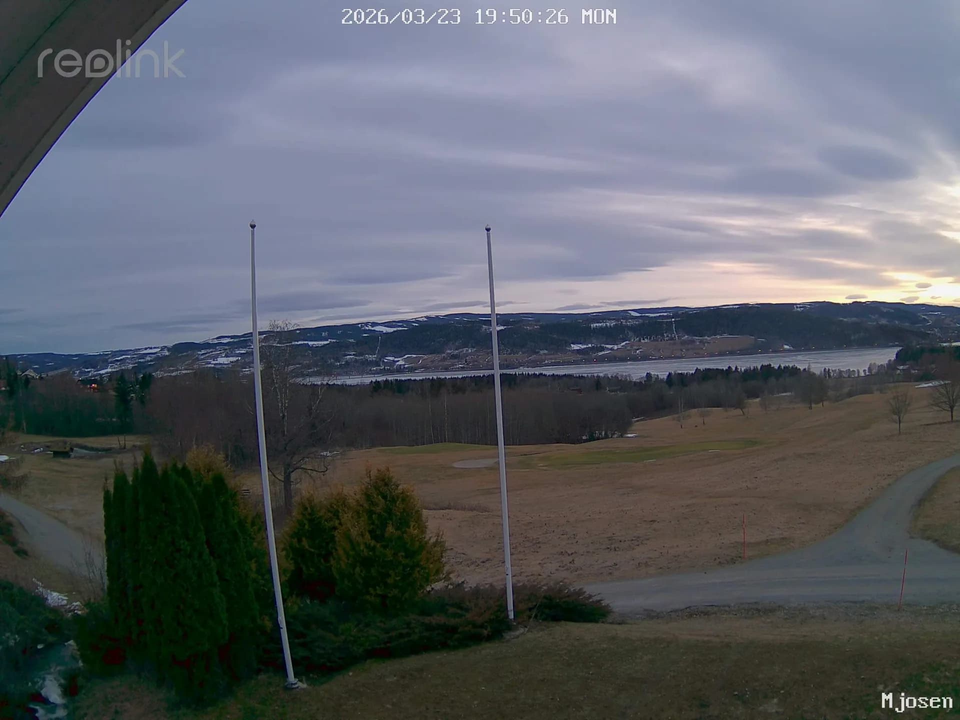 Live webcam image from Mjøsen Golf Club showing the course and surroundings