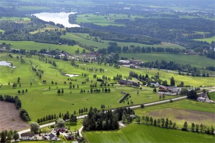 Overview of the course at Nes Golf Club in Akershus with green fairways