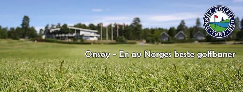 Onsøy Golf Club in winter landscape with snow over fairways and forest terrain in Østfold