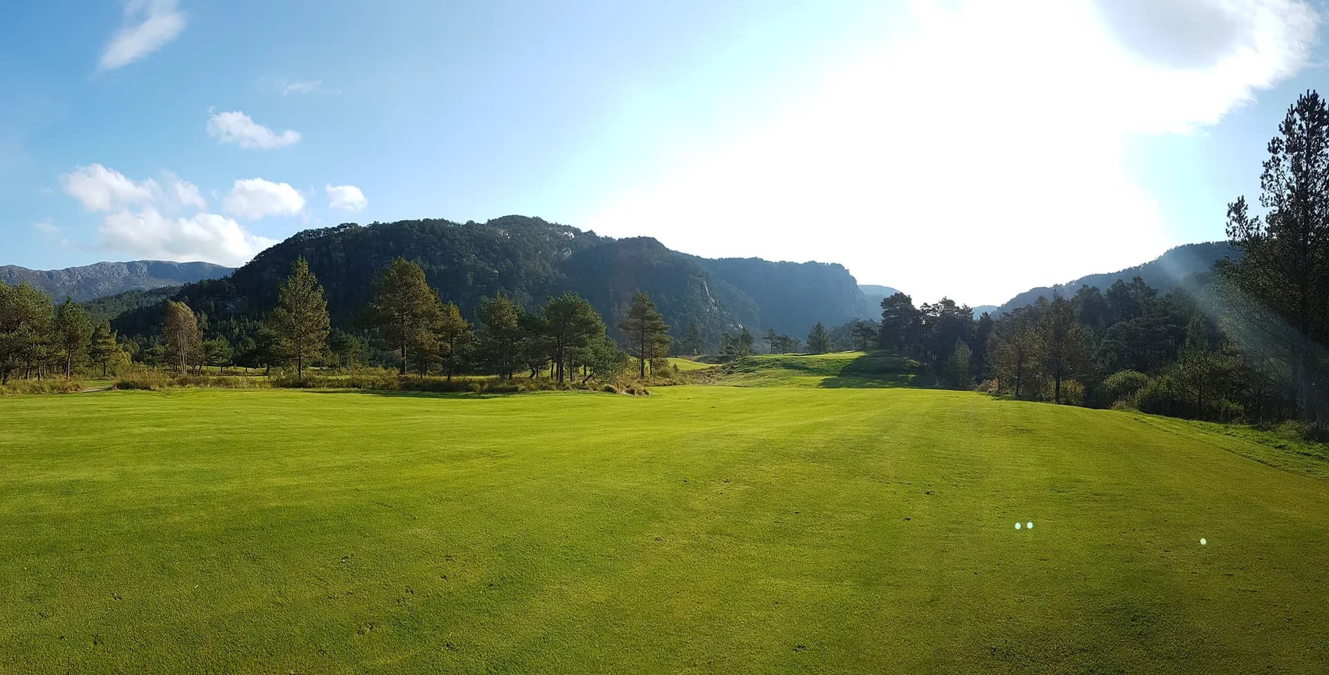 Bridge between hole 6 and 7 at Preikestolen Golf Club with scenic natural surroundings