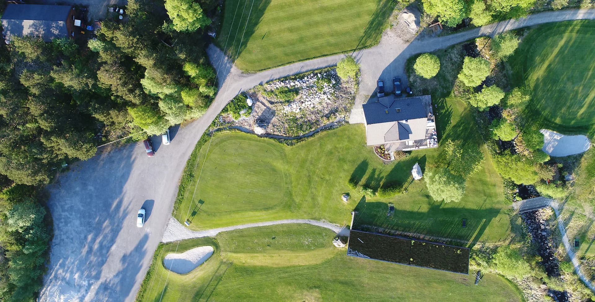 Overview of Preikestolen Golf Club in beautiful valley at Jøssang in Strand municipality, Rogaland